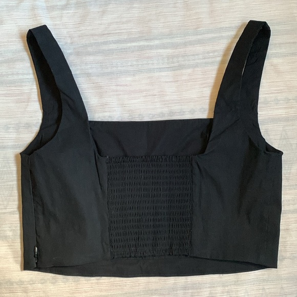 NWT Maeve (Anthropologie) black square neck cropped tank - Picture 8 of 10